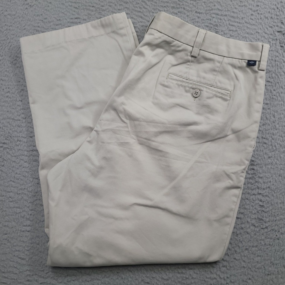 Dockers Mens 40x29 (39x28) Flat‎ Front Relaxed Fit Khaki Pants Cotton Casual